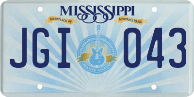 MS license plate JGI043