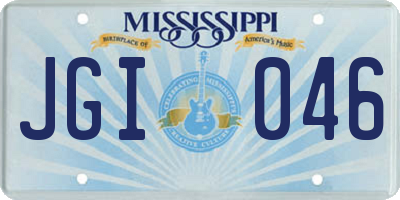 MS license plate JGI046