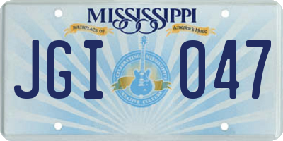 MS license plate JGI047