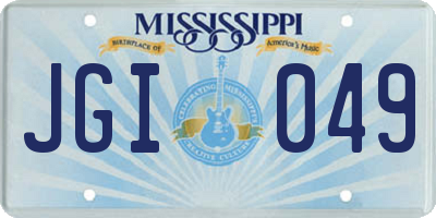MS license plate JGI049