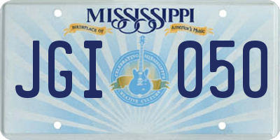 MS license plate JGI050