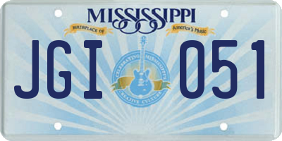 MS license plate JGI051