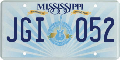 MS license plate JGI052