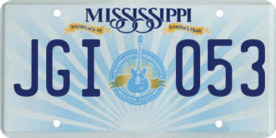 MS license plate JGI053