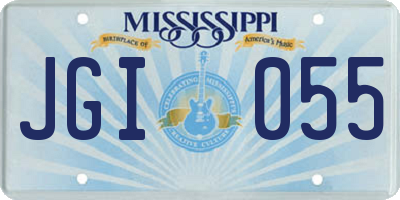 MS license plate JGI055