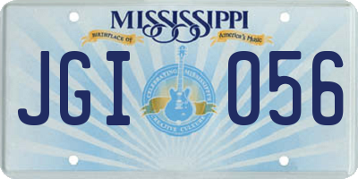 MS license plate JGI056