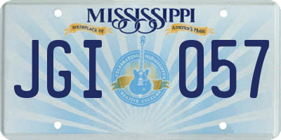 MS license plate JGI057