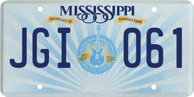 MS license plate JGI061