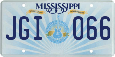 MS license plate JGI066