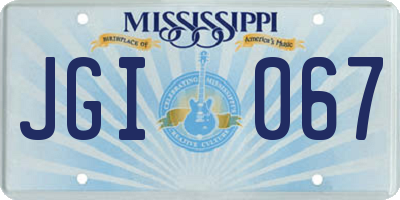 MS license plate JGI067