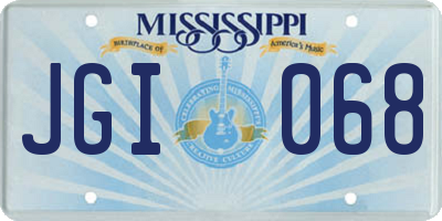 MS license plate JGI068