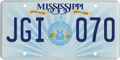 MS license plate JGI070