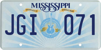 MS license plate JGI071