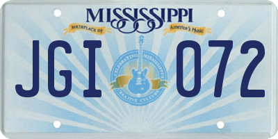 MS license plate JGI072
