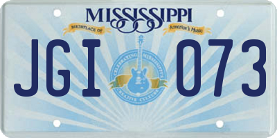 MS license plate JGI073