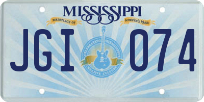 MS license plate JGI074