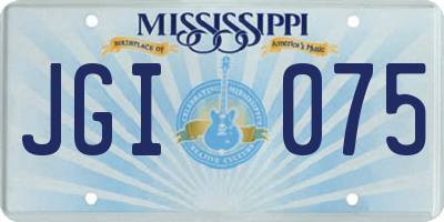MS license plate JGI075
