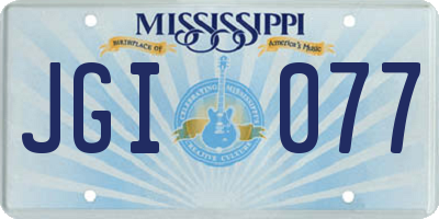 MS license plate JGI077
