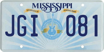 MS license plate JGI081