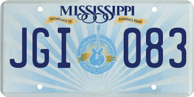 MS license plate JGI083