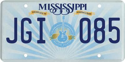 MS license plate JGI085