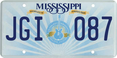 MS license plate JGI087