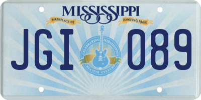 MS license plate JGI089