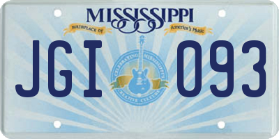 MS license plate JGI093