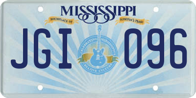 MS license plate JGI096
