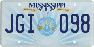 MS license plate JGI098