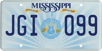 MS license plate JGI099