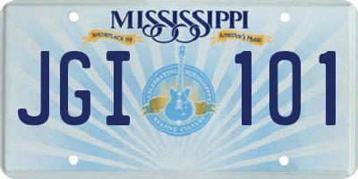 MS license plate JGI101