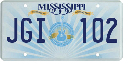 MS license plate JGI102