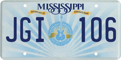 MS license plate JGI106