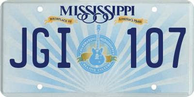 MS license plate JGI107
