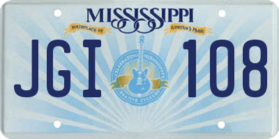 MS license plate JGI108