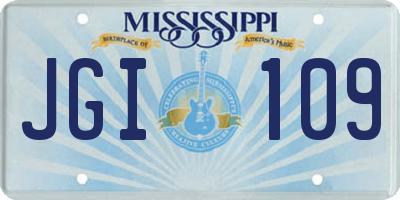 MS license plate JGI109