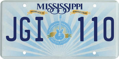 MS license plate JGI110
