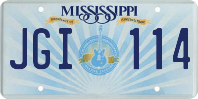 MS license plate JGI114