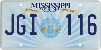 MS license plate JGI116