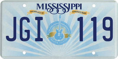 MS license plate JGI119
