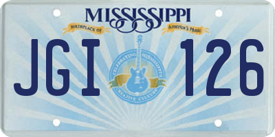 MS license plate JGI126