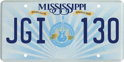 MS license plate JGI130
