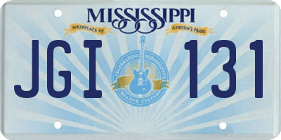 MS license plate JGI131