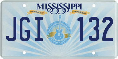 MS license plate JGI132