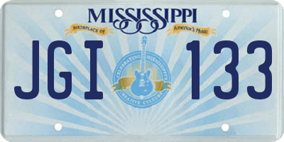 MS license plate JGI133