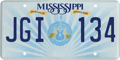 MS license plate JGI134