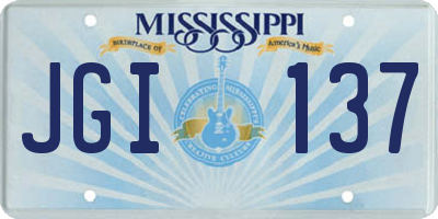 MS license plate JGI137