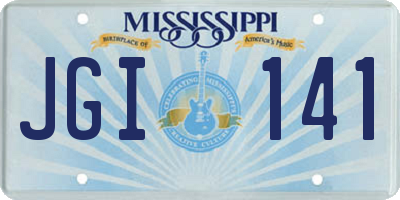 MS license plate JGI141