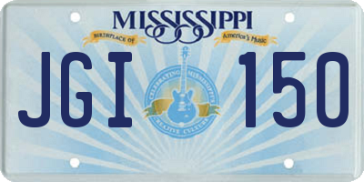 MS license plate JGI150